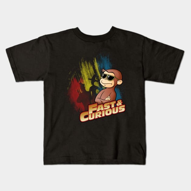 Fast and Curious Kids T-Shirt by Skullpy